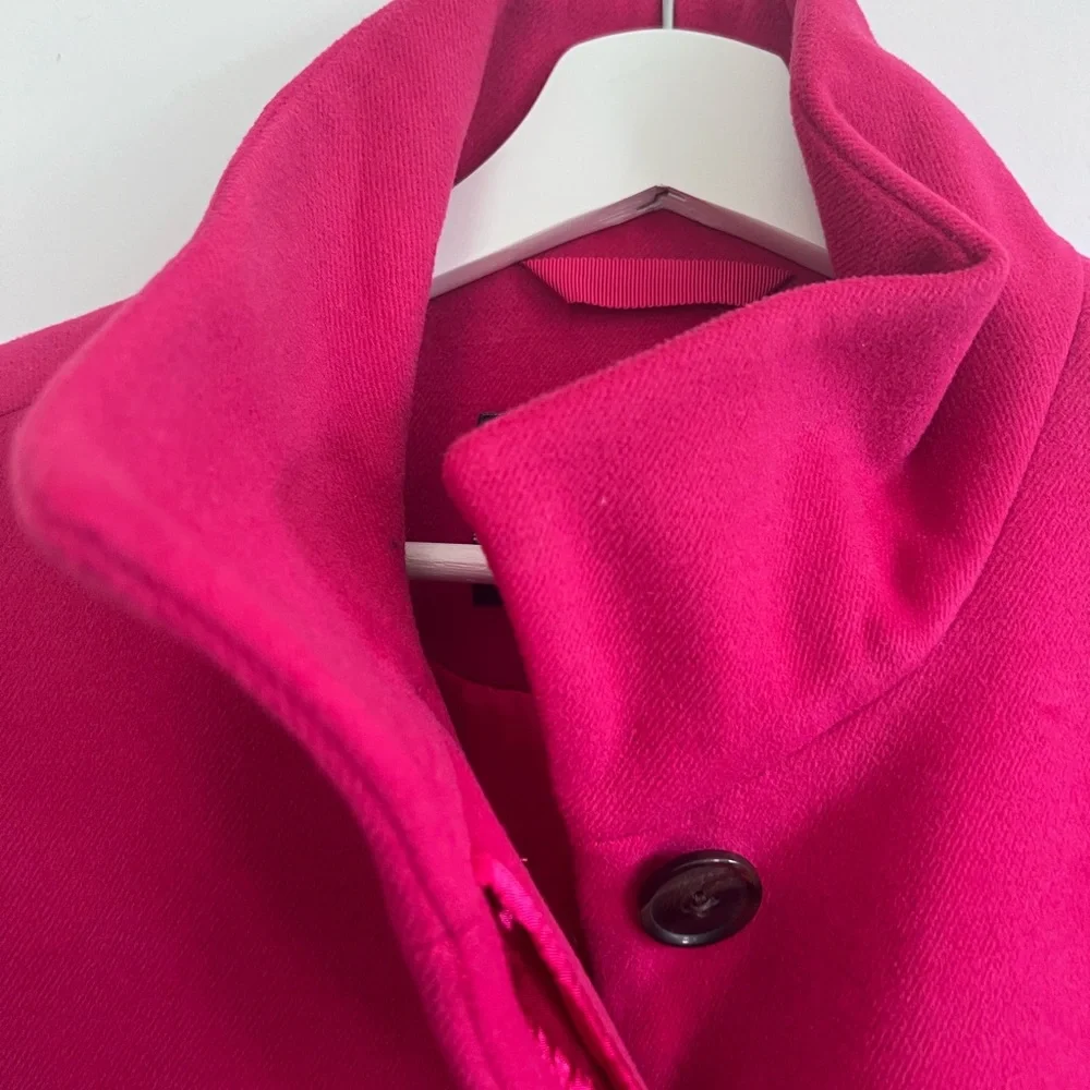 LANDS' END Fuchsia womens Hidden Button Coat Jacket Size 14P - Picture 5 of 11